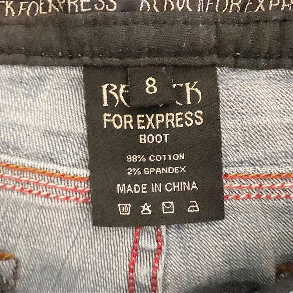 REROCK for EXPRESS Bootcut Raw Hem Ankle Jeans Size 8 - Picture 12 of 14